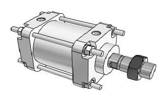 單作用氣缸的工作原理，適用于低沖擊和低沖程應用